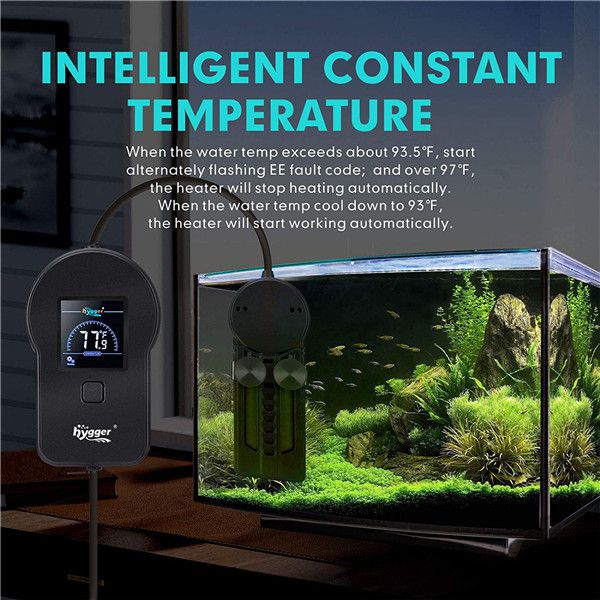 hygger Submersible Fish Tank Heater with External Color LED Digital Temperature Controller Hygger Wholesale