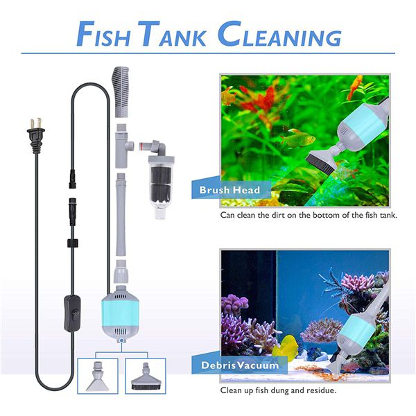 hygger 5 in 1 Electrical Fish Tank Cleaning Tool Set with Adjustable Length  - Hygger Wholesale