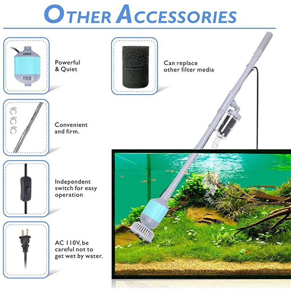 hygger 5 in 1 Electrical Fish Tank Cleaning Tool Set with
