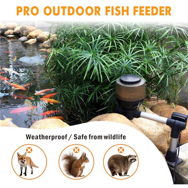 hygger 5.5L Programmable Auto Pond Feeder with LCD Display