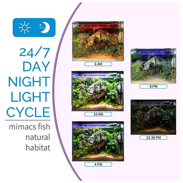 hygger Aquarium Programmable LED Light, for 24~30in Long Full Spectrum  Plant Fish Tank Light with LCD Setting Display, 7 Colors, Sunrise Sunset  Moon