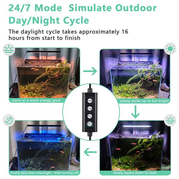 hygger Auto On Off LED Aquarium Light - hygger