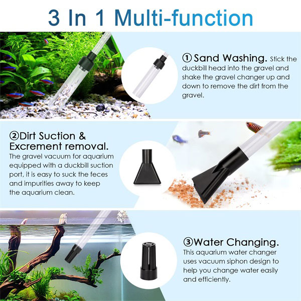 Hand Held Aquarium Gravel Vacuum Siphon for Planted Aquarium Tank – Glass  Aqua