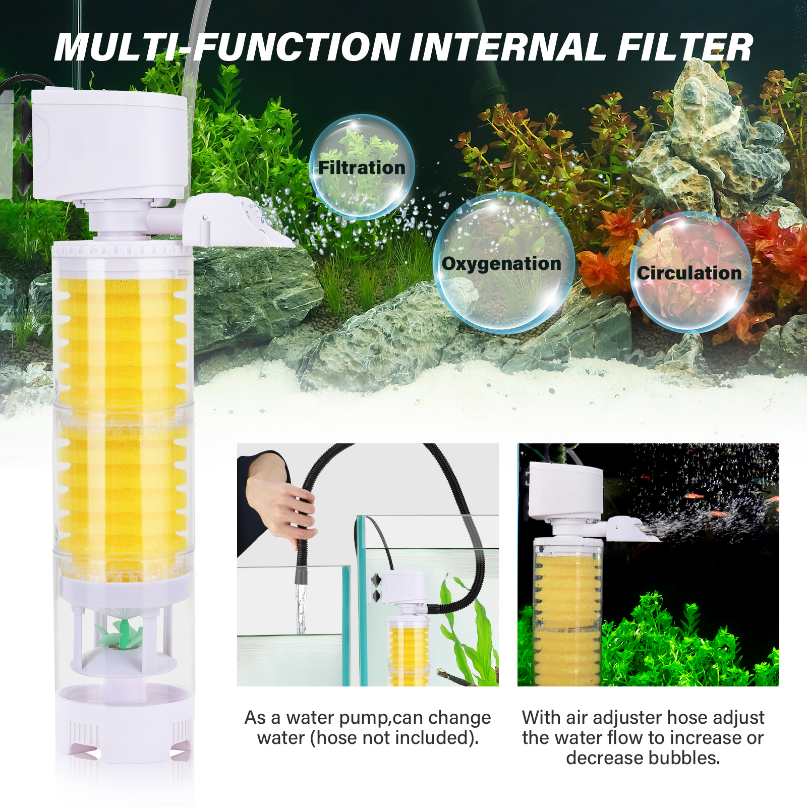 hygger Power Aquarium Sponge Filter with Fish Impurity Separation Treatment Collection Box Filter Hygger Wholesale