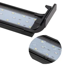 Close-up of Hygger aquarium LED light strip with multiple small bulbs for aquarium lighting, showing detailed view of the fix