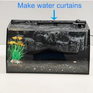 Hygger aquarium with water curtains, decorative plants, and fish tank setup for home decoration