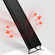 Hygger aquarium heater with red arrows showing heat distribution for efficient water temperature control in fish tanks
