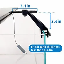 Hygger aquarium glass thickness adapter with 3.1in and 2.6in measurements for tanks under 0.7in thick