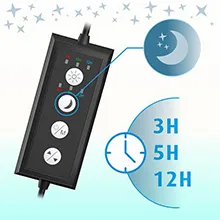 Hygger aquarium timer with 3H, 5H, 12H settings for automatic lighting control