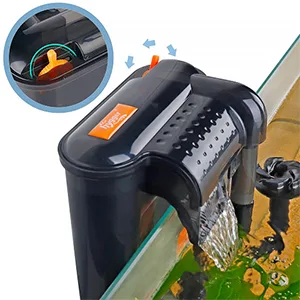 Hygger aquarium water filter with adjustable flow and internal pump for efficient cleaning