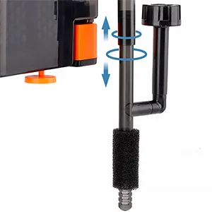 Hygger aquarium filter cleaning tool with brush and adjustable handle for easy maintenance