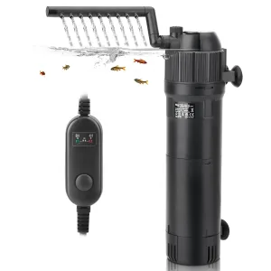 Hygger aquarium water pump with adjustable flow and timer control for fish tank filtration