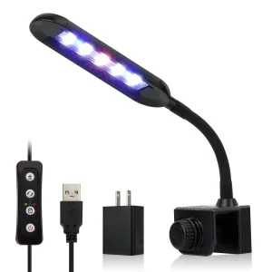 Adjustable LED desk lamp with USB charging, dimmer knob, and remote control for study and work