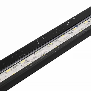 Close-up of Hygger aquarium LED strip with water droplets, showcasing sleek design and modern lighting for aquariums