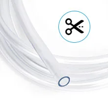 White aquarium tubing with scissors icon for cutting, hygger aquarium supplies