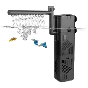Hygger aquarium water pump with waterfall feature, creating gentle water flow and bubbles for fish tank environment