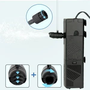 Hygger aquarium air pump with adjustable airflow and dual nozzles for efficient water circulation in fish tanks