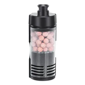 Hygger aquarium water purifier with pink balls and black design