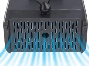 Hygger aquarium air pump with blue water flow and vented design for efficient oxygenation
