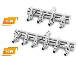 Hygger 10W and 18W aquarium LED light fixtures with multiple outlets for aquarium lighting systems