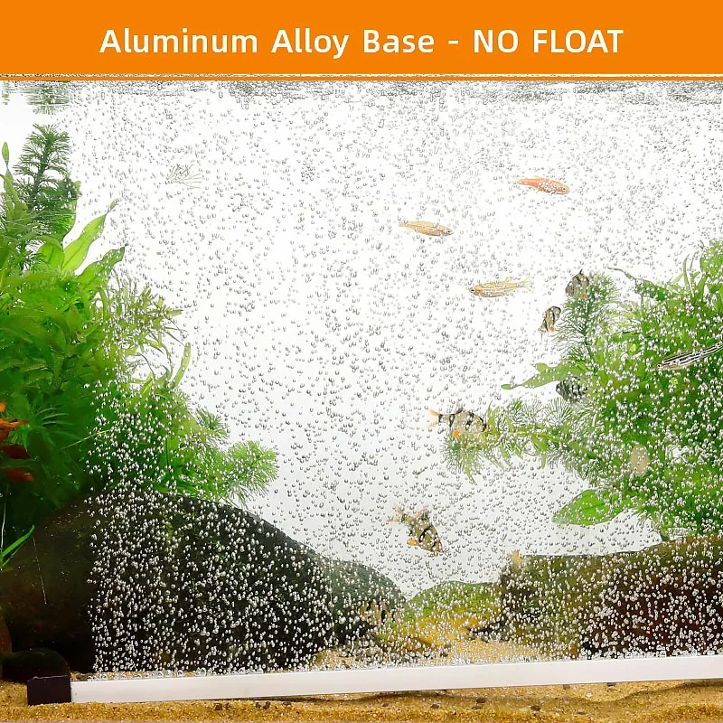 Aluminum alloy base aquarium background with fish and plants, no float design for stable display