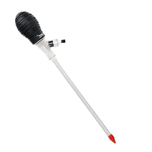 Hygger aquarium air stone with black rubber head, clear tube, and red tip for oxygenation