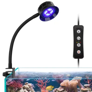 Hygger LED aquarium light with adjustable arm and remote control for coral reef tanks
