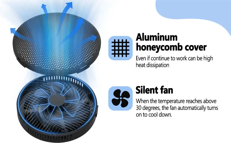 Hygger aquarium cooling system with aluminum honeycomb cover and silent fan for efficient heat dissipation and temperature co