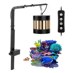 Hygger aquarium LED light fixture with adjustable arm and remote control for vibrant coral reef tank lighting