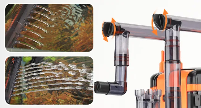 Hygger aquarium water circulation system with adjustable nozzles and clear tubes for efficient filtration and water flow in f