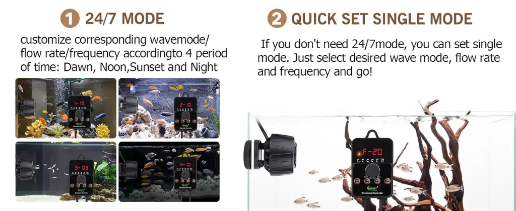 Hygger Aquarium Wave Maker Controller with 24/7 Mode and Quick Set Single Mode for Custom Water Flow