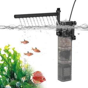 Hygger aquarium water circulation pump with fish and plants in a clean tank