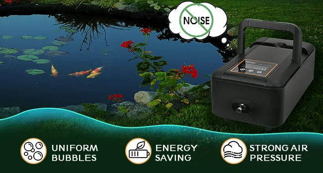Hygger aquarium aerator with uniform bubbles, energy saving, and strong air pressure for pond maintenance