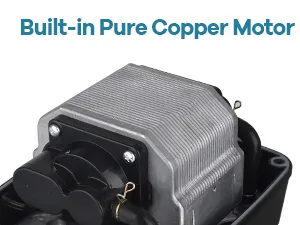 Hygger aquarium's built-in pure copper motor with cooling fins for efficient water circulation