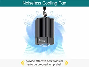 Hygger Noiseless Cooling Fan for aquariums with heat transfer and grooved lamp shell design