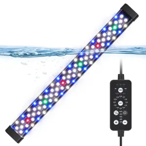 Hygger LED aquarium light bar with RGB color-changing features and timer control for fish tank decoration