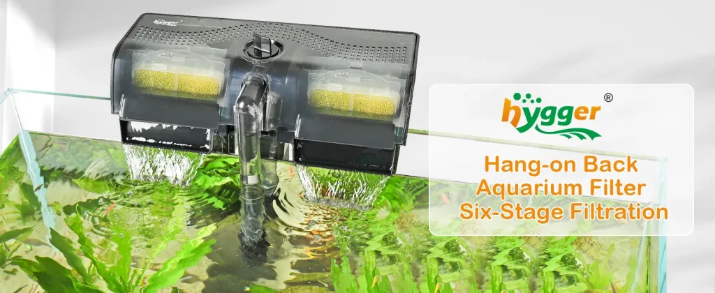 Hygger Hang-on Back Aquarium Filter with Six-Stage Filtration System for Clean Water