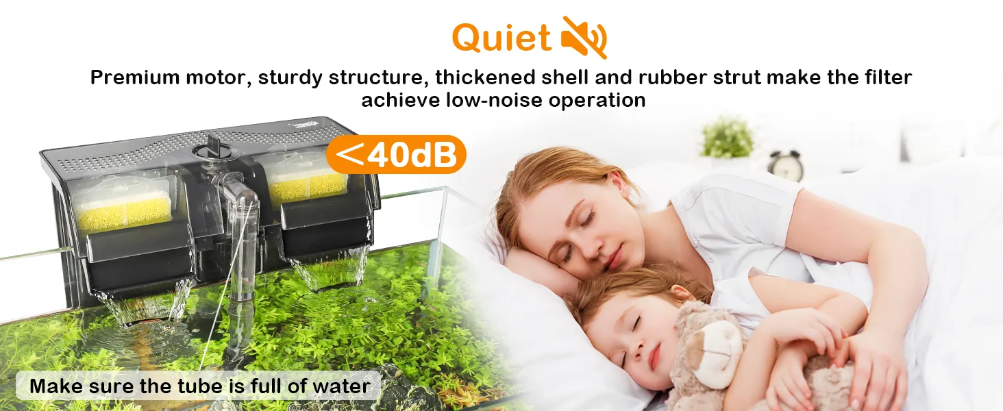 Hygger aquarium filter with quiet operation