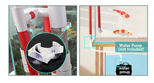 Hygger aquarium filter system with adjustable flow control and water pump setup for fish tank maintenance