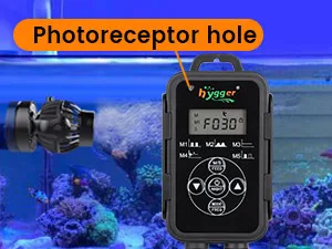 Hygger aquarium controller with photoreceptor hole for automatic lighting control in saltwater tanks