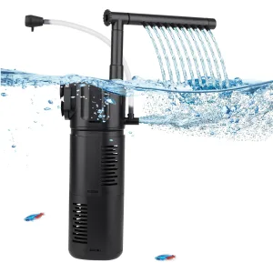 Hygger aquarium water pump with waterfall feature, creating gentle water flow and oxygenation for fish tanks