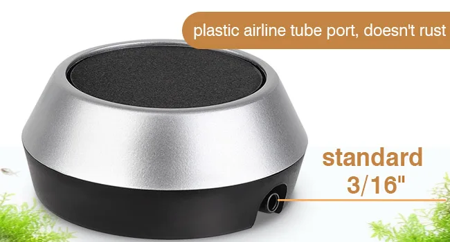 Hygger aquarium air stone with plastic airline tube port, rust-free 3/16" standard size for aquarium oxygenation