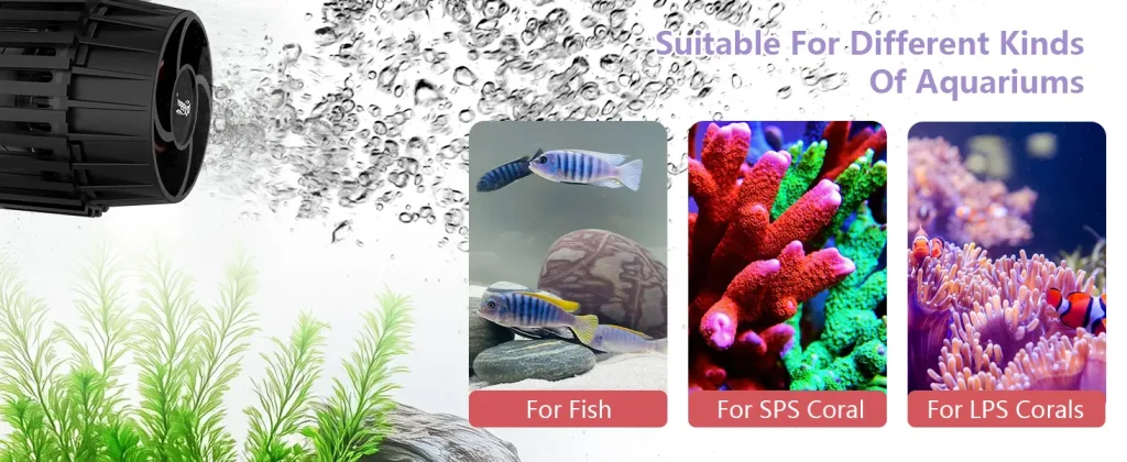 Hygger aquarium air pump for fish, SPS coral, and LPS coral tanks with bubbles and aquatic plants