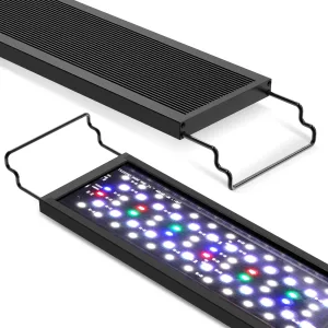 Hygger LED aquarium light fixture with adjustable color spectrum and metal mounting brackets for aquariums