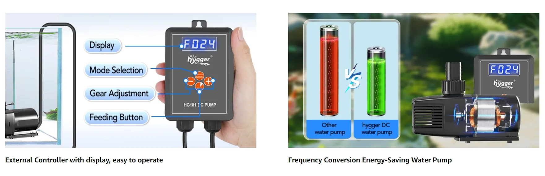 Hygger F024 External Controller with display, easy to operate for aquarium pumps