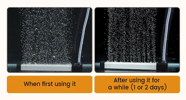 Hygger aquarium filter comparison: initial use with dense bubbles vs. stable flow after 1-2 days