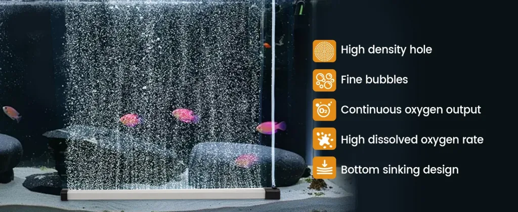 Hygger aquarium oxygenator with high density holes, fine bubbles, continuous oxygen output, high dissolved oxygen rate, and b