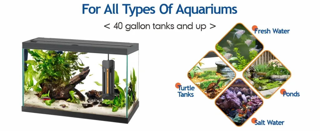 Hygger aquarium heater for freshwater, saltwater, turtle tanks, and ponds over 40 gallons with plants and fish