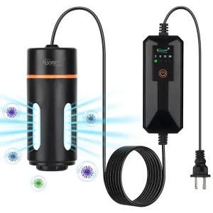 Hygger aquarium UV sterilizer with LED lights and control unit for water purification
