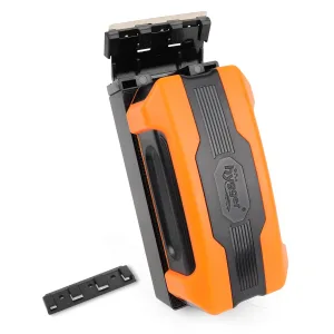 Hygger aquarium cleaner tool with orange and black design, featuring adjustable blades for efficient cleaning.